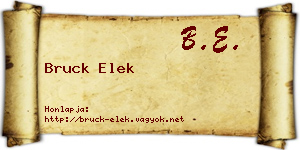 Bruck Elek névjegykártya